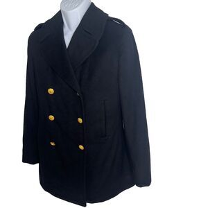 US Naval Academy Uniform Black Peacoat Women Size Small (estimated)